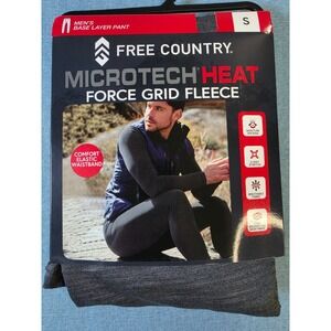 Free Country Microtech Heat Force Grid Fleece Mens Base Layer Pant Rocky Gray S